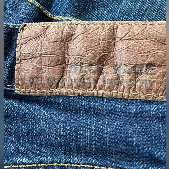 Selvedge Fleece Cuff Capri Jeans Blue Wash Industry Korea Low Rise Size 29x23 - Picture 8 of 16